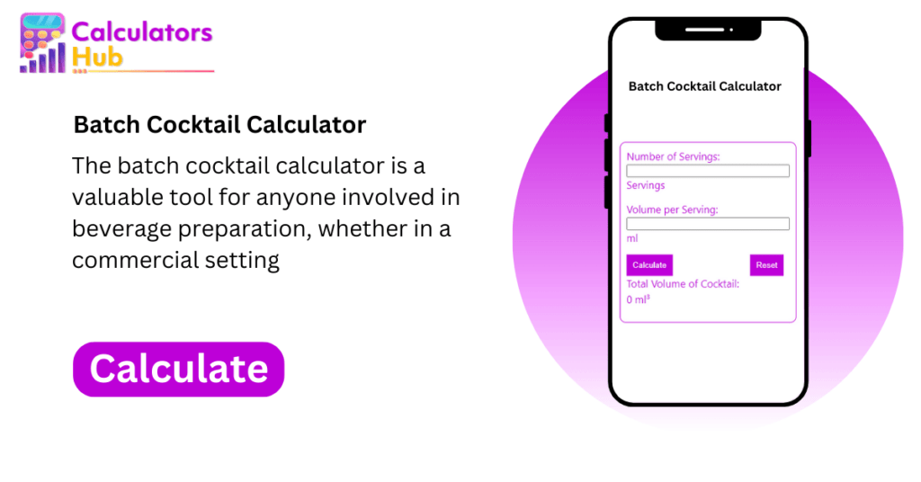 Batch Cocktail Calculator Online