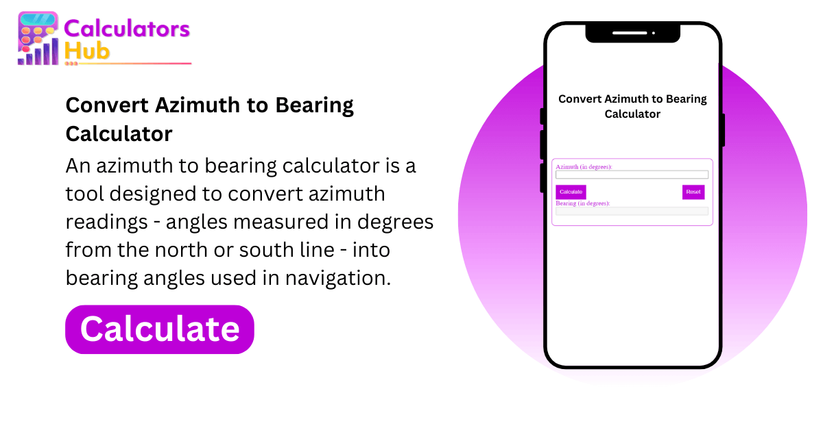 Azimuth to Bearing Calculator Online