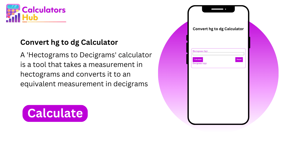Convert hg to dg Calculator Online