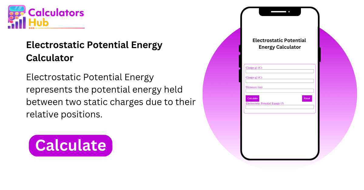 Electric Potential Energy Calculator With Solution at Beverly Browning blog