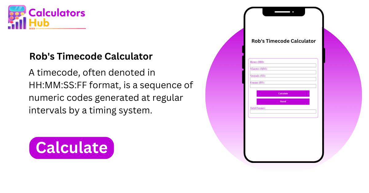 Calculadora de código de tiempo de Rob en línea