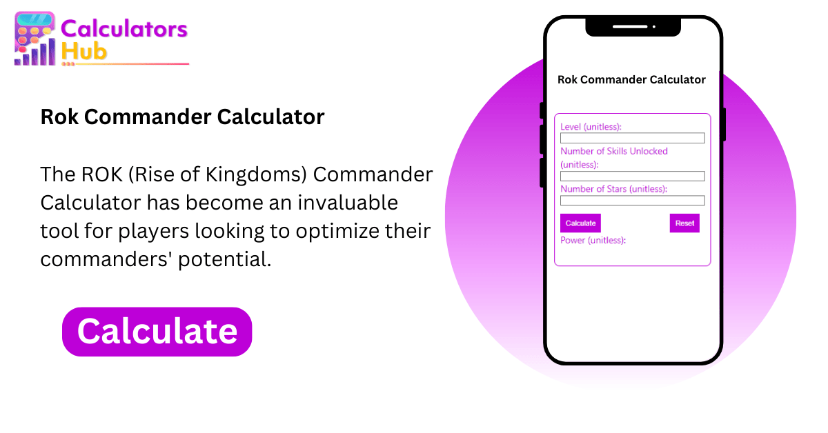Rok Commander Calculator Online
