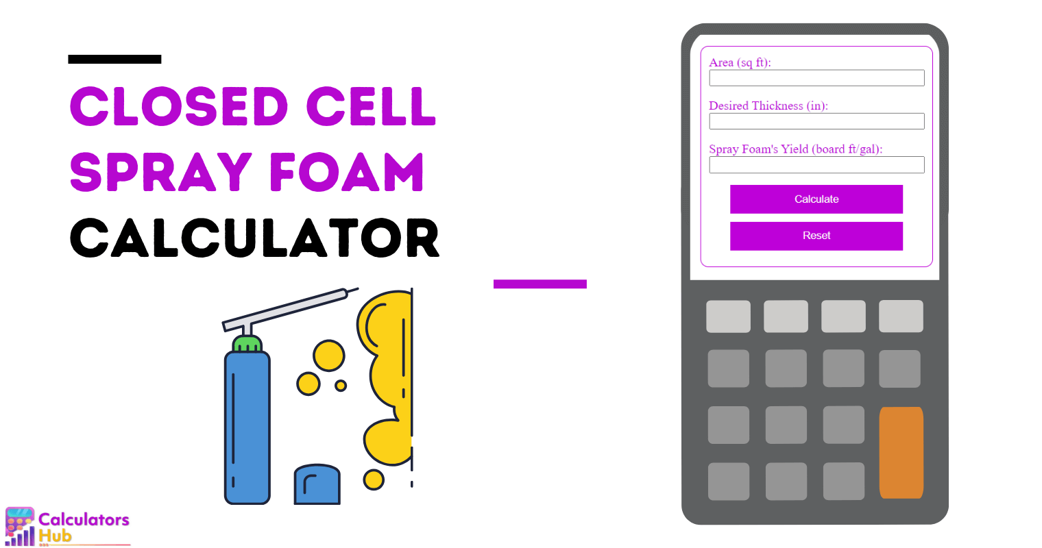 Closed Cell Spray Foam Calculator Online