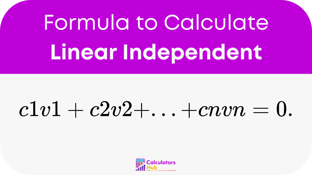 Linear Independent Calculator Online