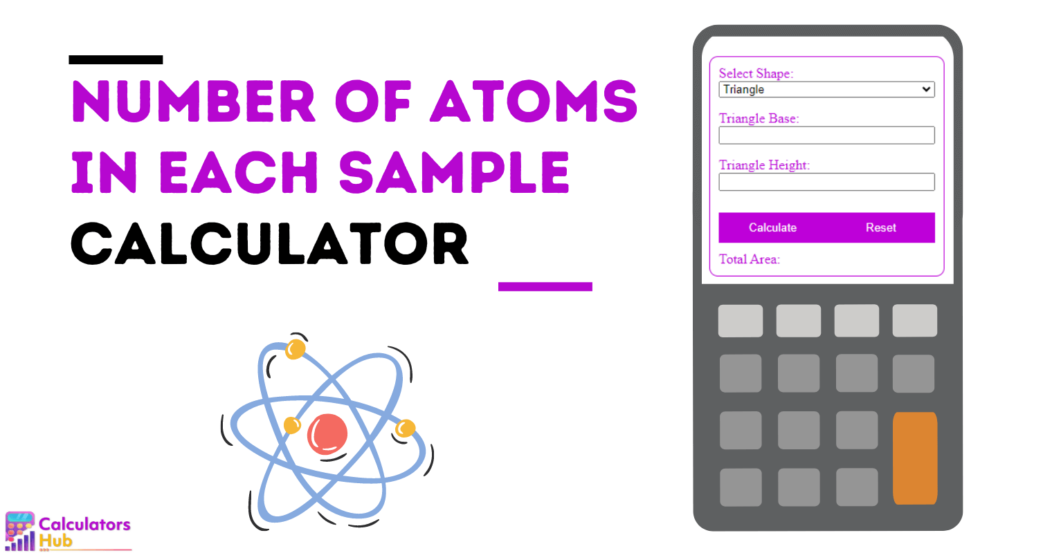 Number Of Atoms In Each Sample Calculator Online
