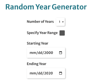 Random Year Generator: Pick a Year Between Any Years