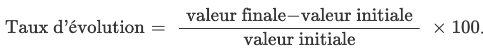 Calculer une variation (taux d'évolution) en pourcentage