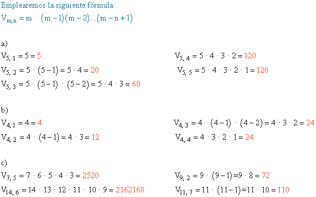 Ejercicios y problemas de combinatoria, ejercicios y problemas