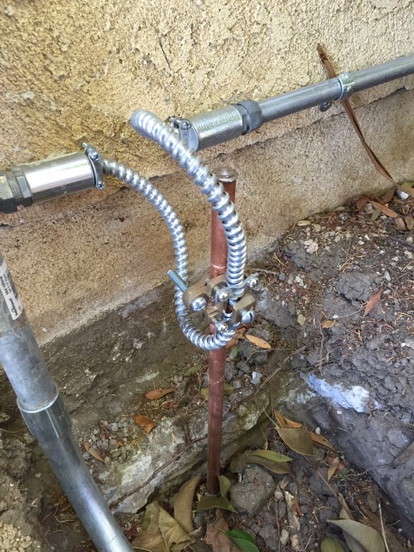 Using EMT conduit for the grounding electrode conductor. Installation is safe and abovethecode