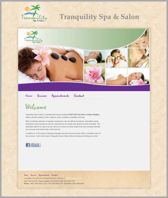 Tranquility Spa Web Design Caleb Spallinger