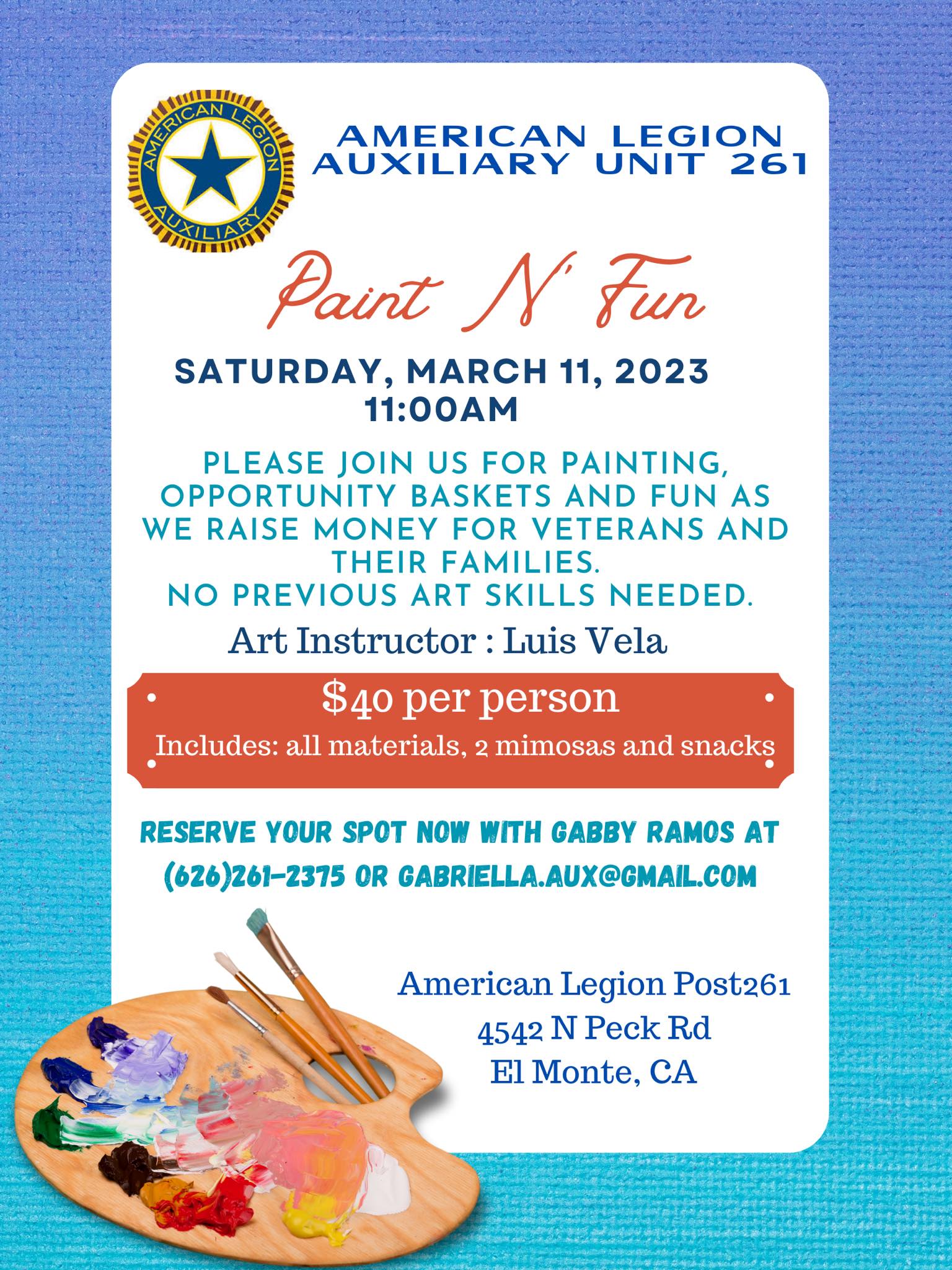 Paint N’ Fun American Legion Auxiliary Unit 261 California American