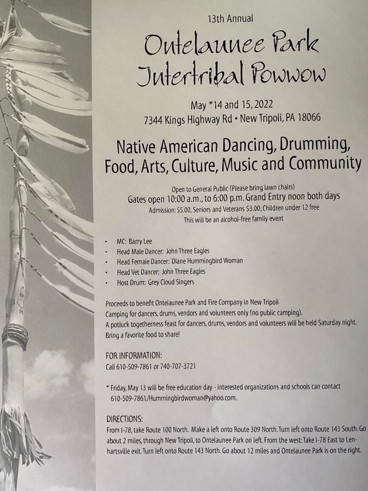 Ontelaunee Park Intertribal Pow Wow 2022 Pow Wow Calendar