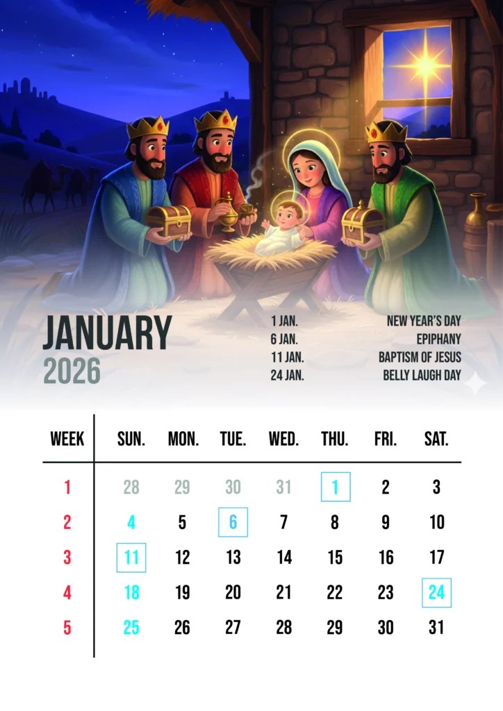 Christian Calendar 2026 Free Christian Festivals &amp; Holidays 2026 PDF