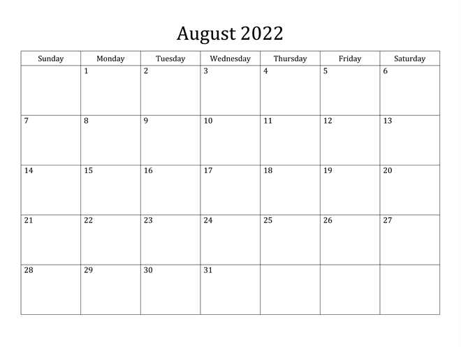 July 2022 Calendar Excel July 2022 Calendar (Pdf Word Excel)