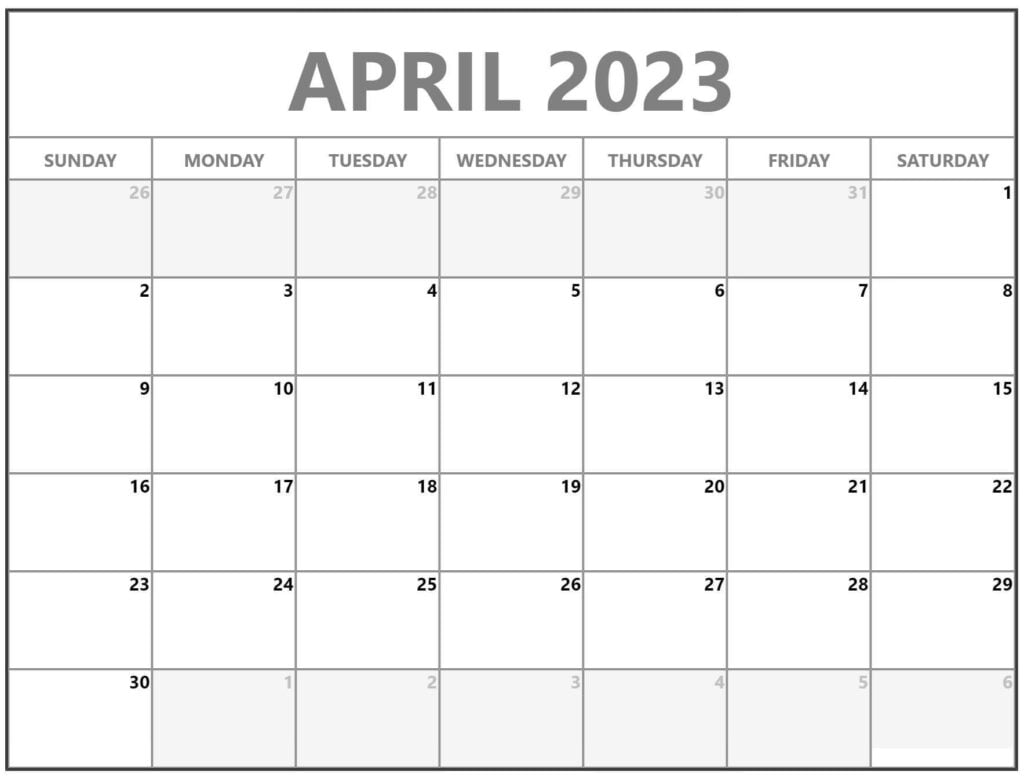 😍 Free April 2023 Calendar Printable Template 😍 [PDF]