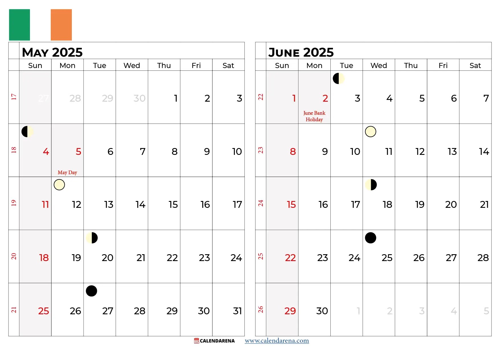 May 2025 Calendar Ireland May 2025 Calendar Ireland