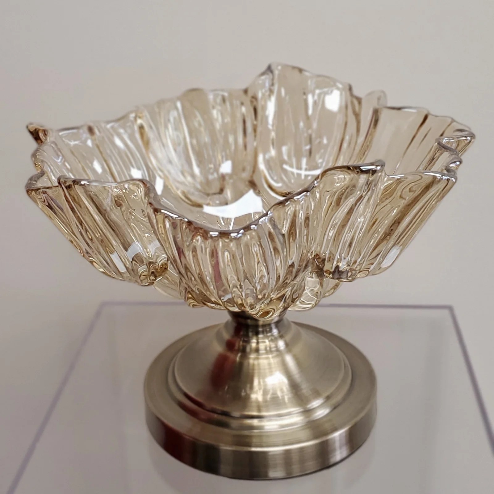 8" Glass And Gold Compote Vase Calgary Event Wholesale