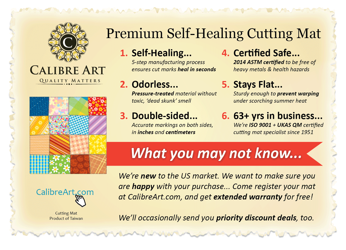 SelfHealing Cutting Mat by Calibre Art® Safe for a 3 year old; Cut