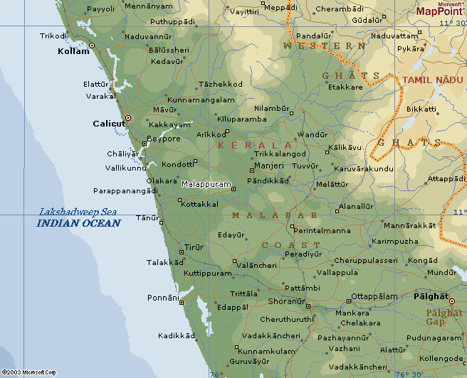 District Map of Malappuram, Malappuram District Map