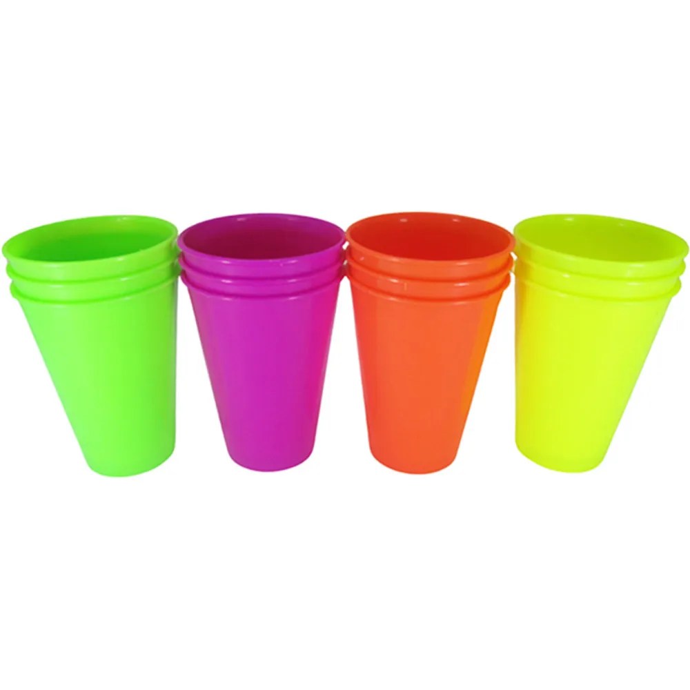 Moonlight 12Piece NeonColored Plastic Drinking Glass Set