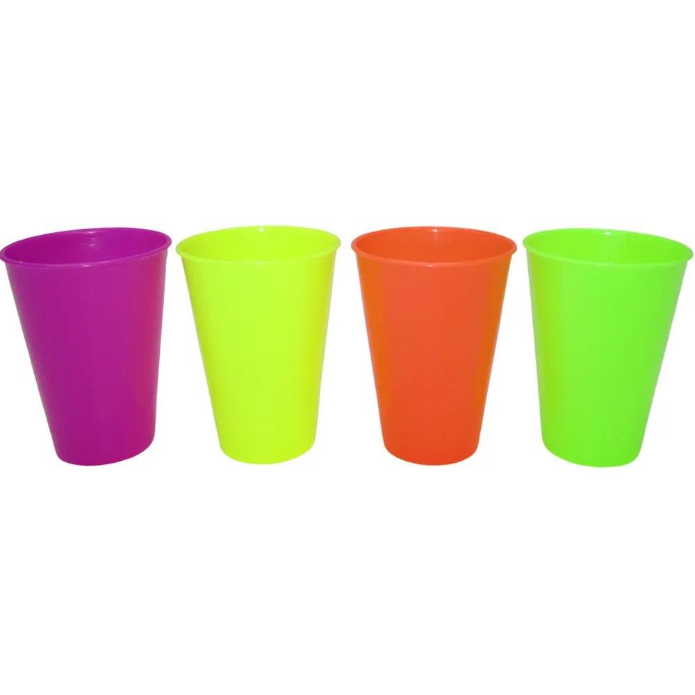 Moonlight 12Piece NeonColored Plastic Drinking Glass Set