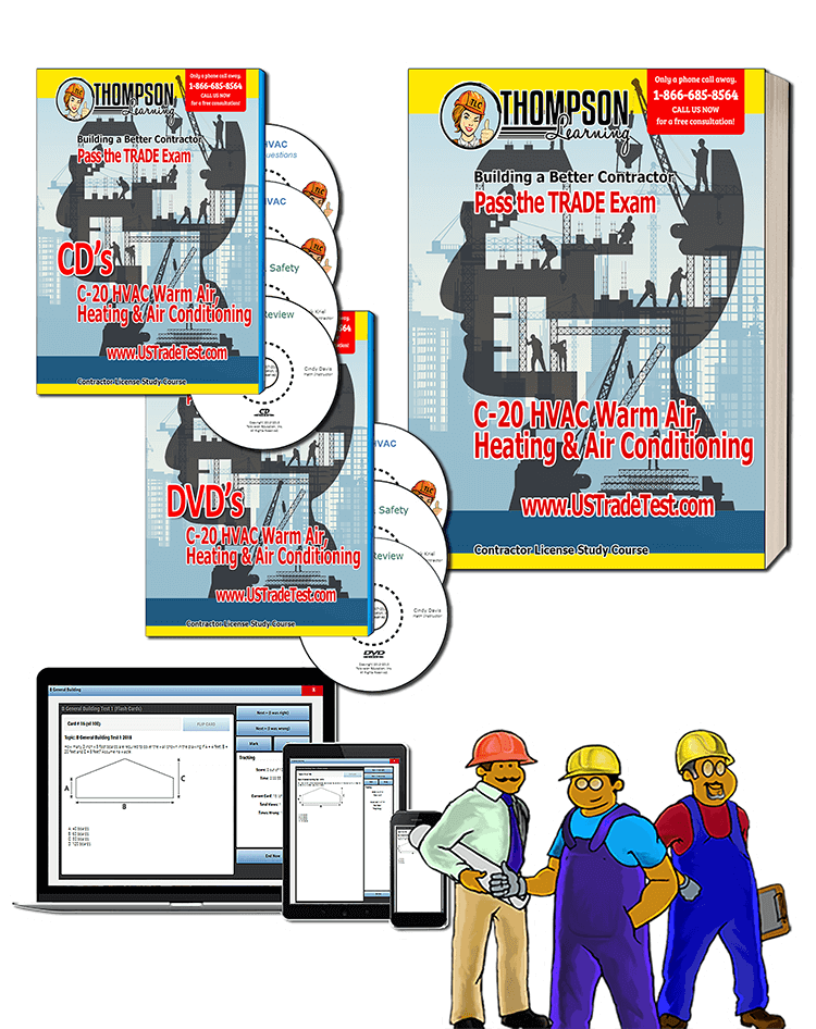 Pass the California C20 HVAC Contractor Exam Trade only 249