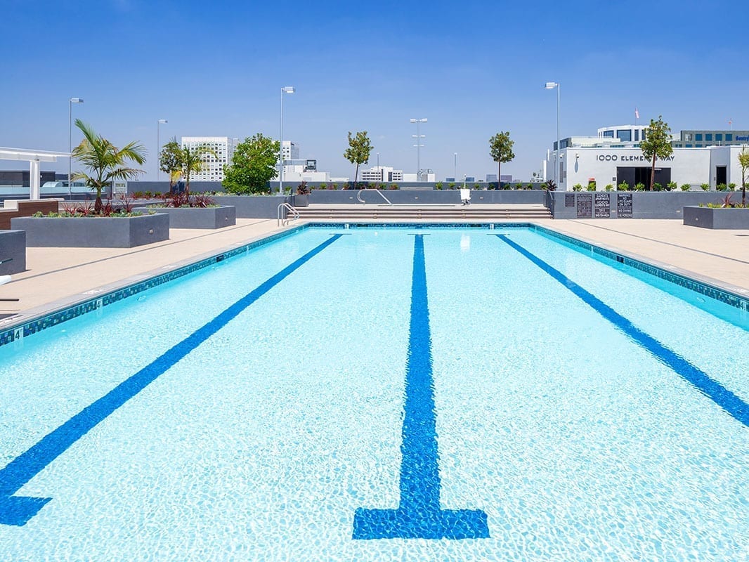 Elements luxury apartment communuty commercial pool in Irvine, CA