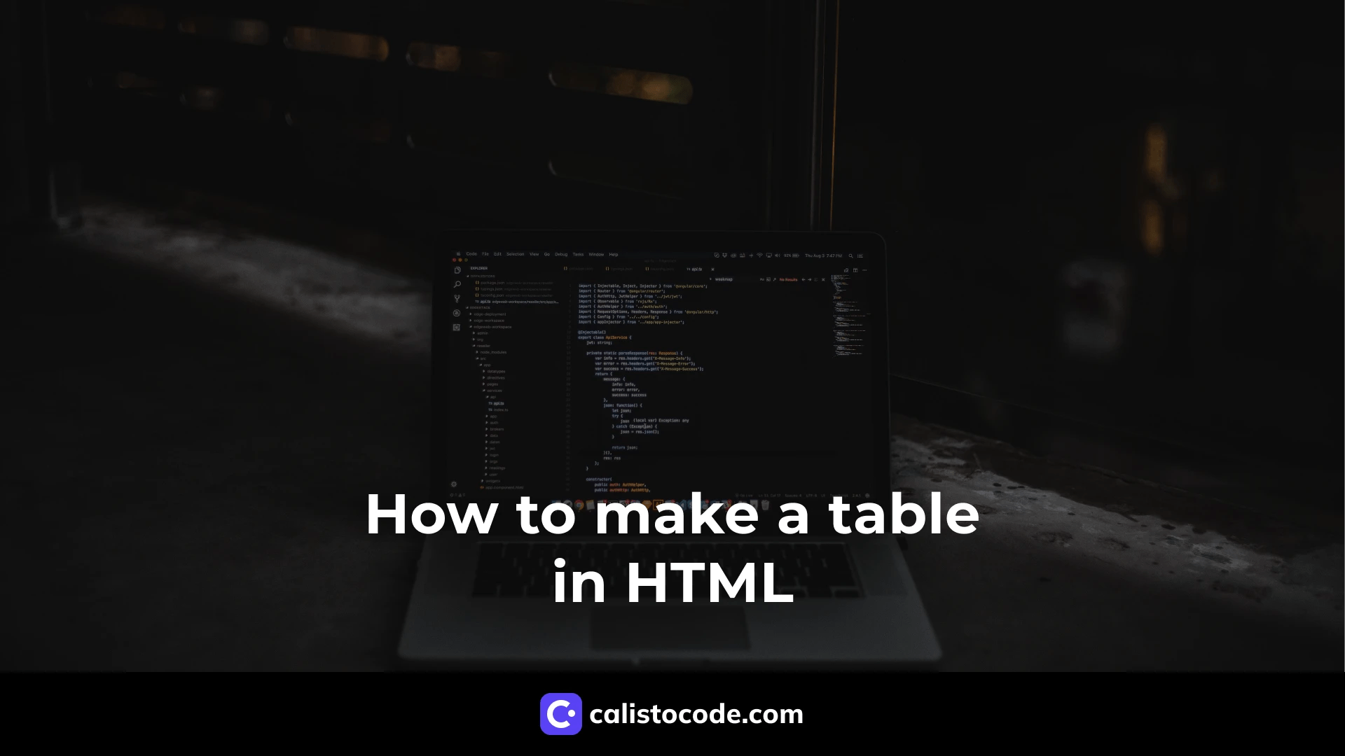 How to Make a Table in HTML Calisto Code