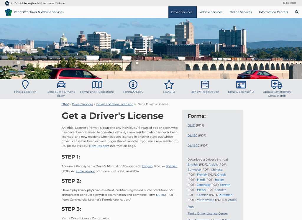Teen Driver Links to PennDOT Callahan Driving School