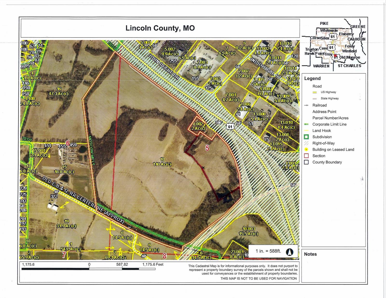 SOLD!!! 229 50.14 Acres Highway 61, Moscow Mills, MO 63362