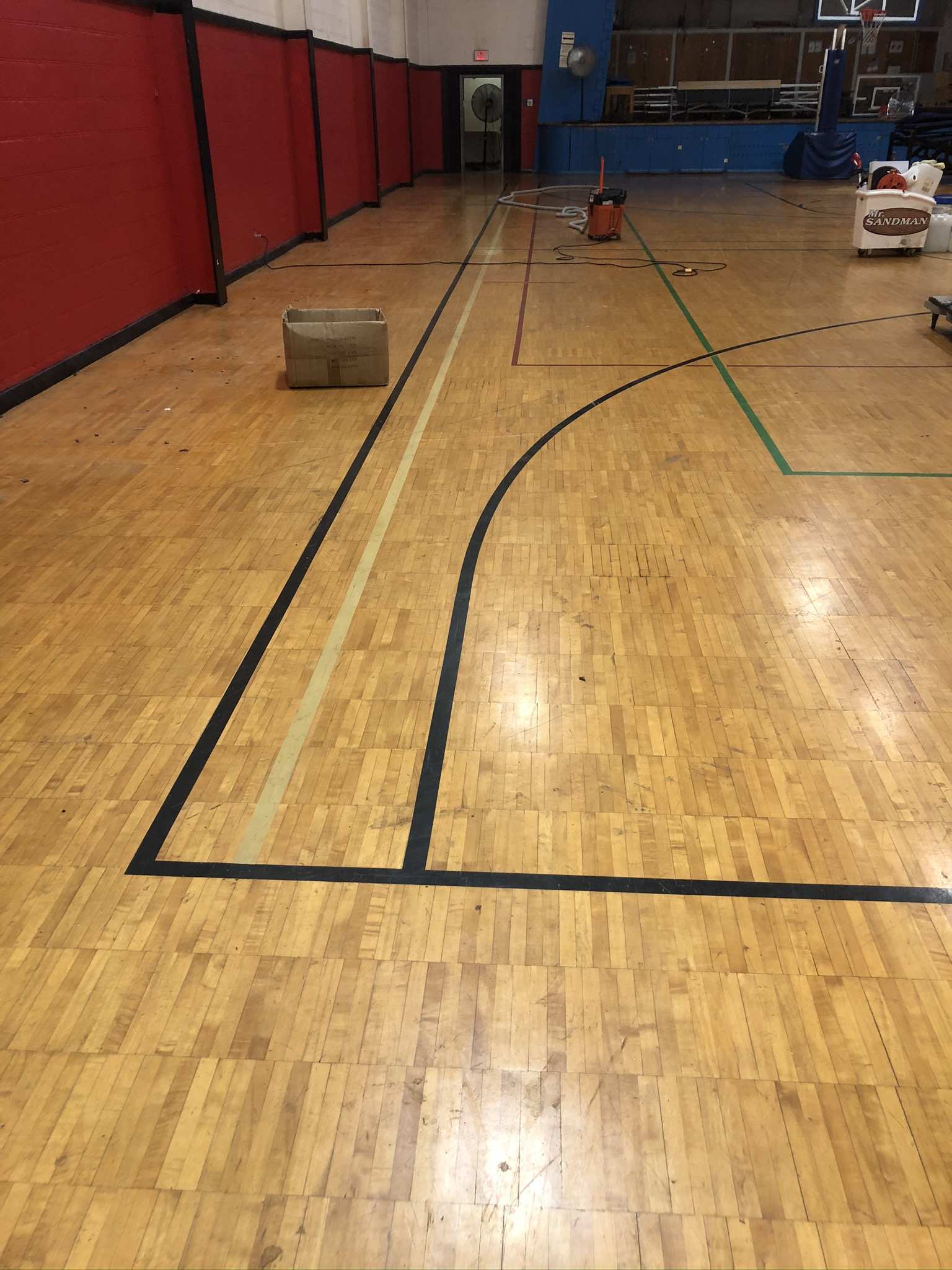 Maple Gym Floor July 2020 Mr. Sandman Wood Floor refinishing, repair