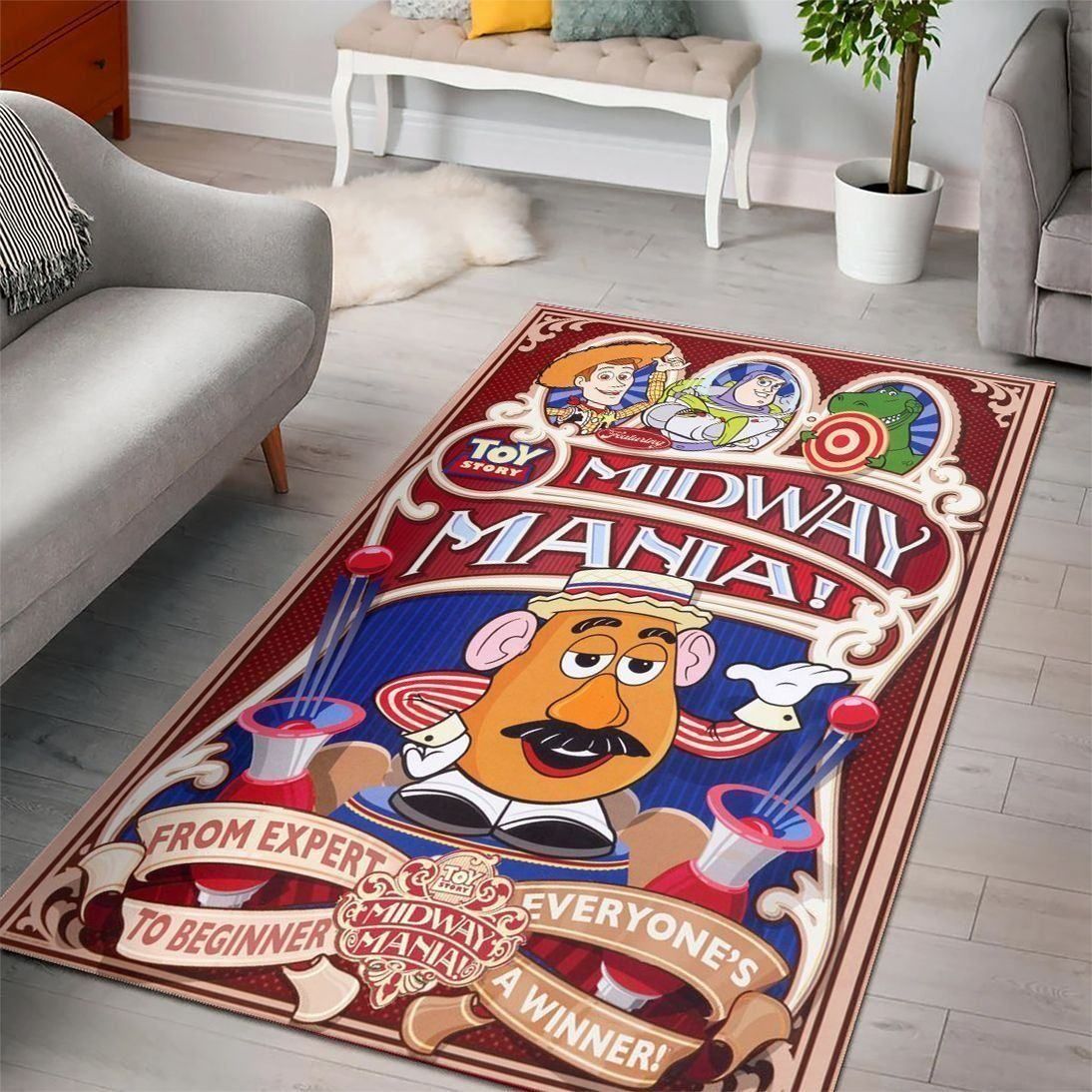 Buzz Lightyear And Woody Toy Story Disney Movies Area Rugs Living Room
