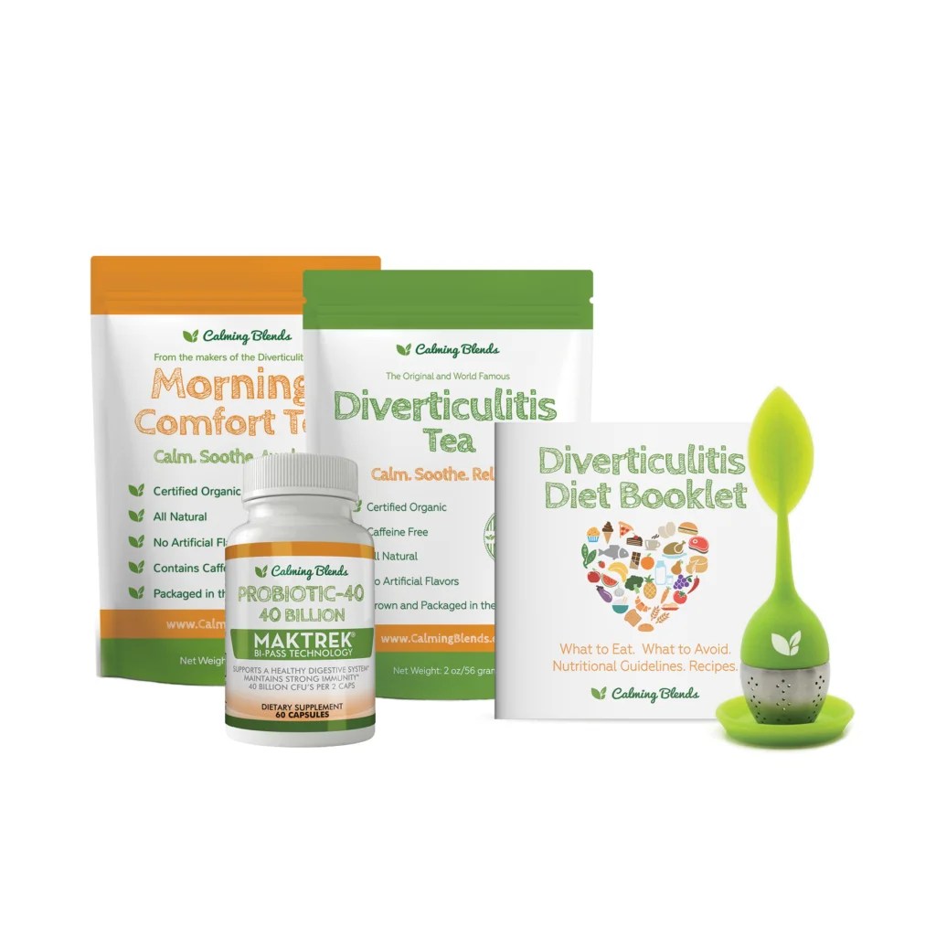 Diverticulitis Tea + Morning Comfort Tea + Probiotic + Infuser