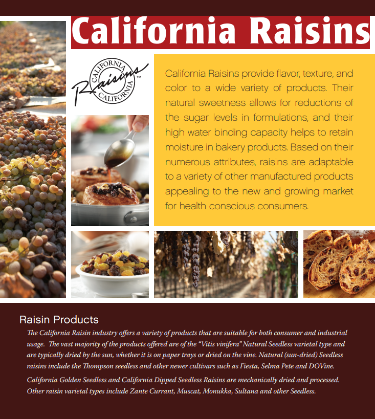California Raisins Technical Brochure California Raisins