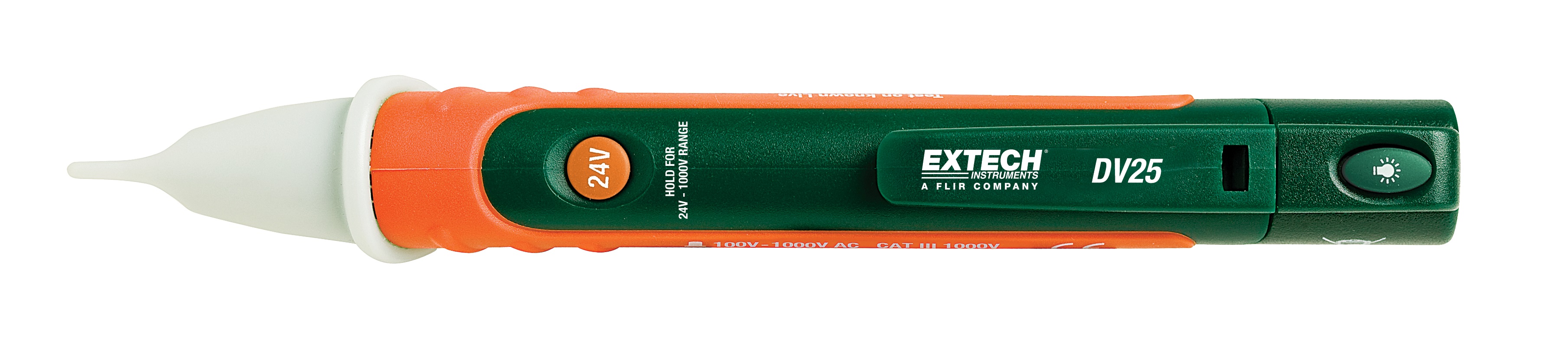 Extech DV25 DualRange AC Voltage Detector with Flashlight, 1000V