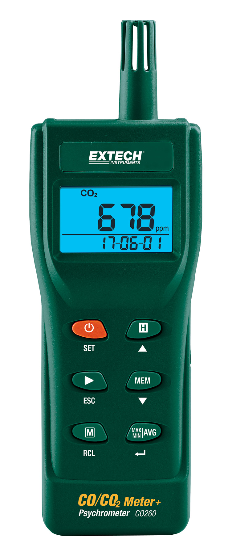Extech CO260 Portable Indoor Air Quality CO/CO2 Meter/ Datalogger