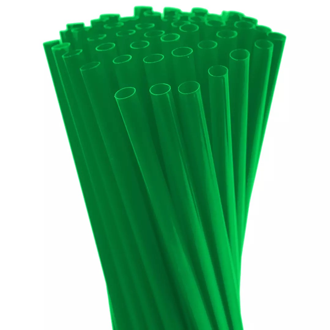 8″ Neon Green Fat Straw Calson Industries