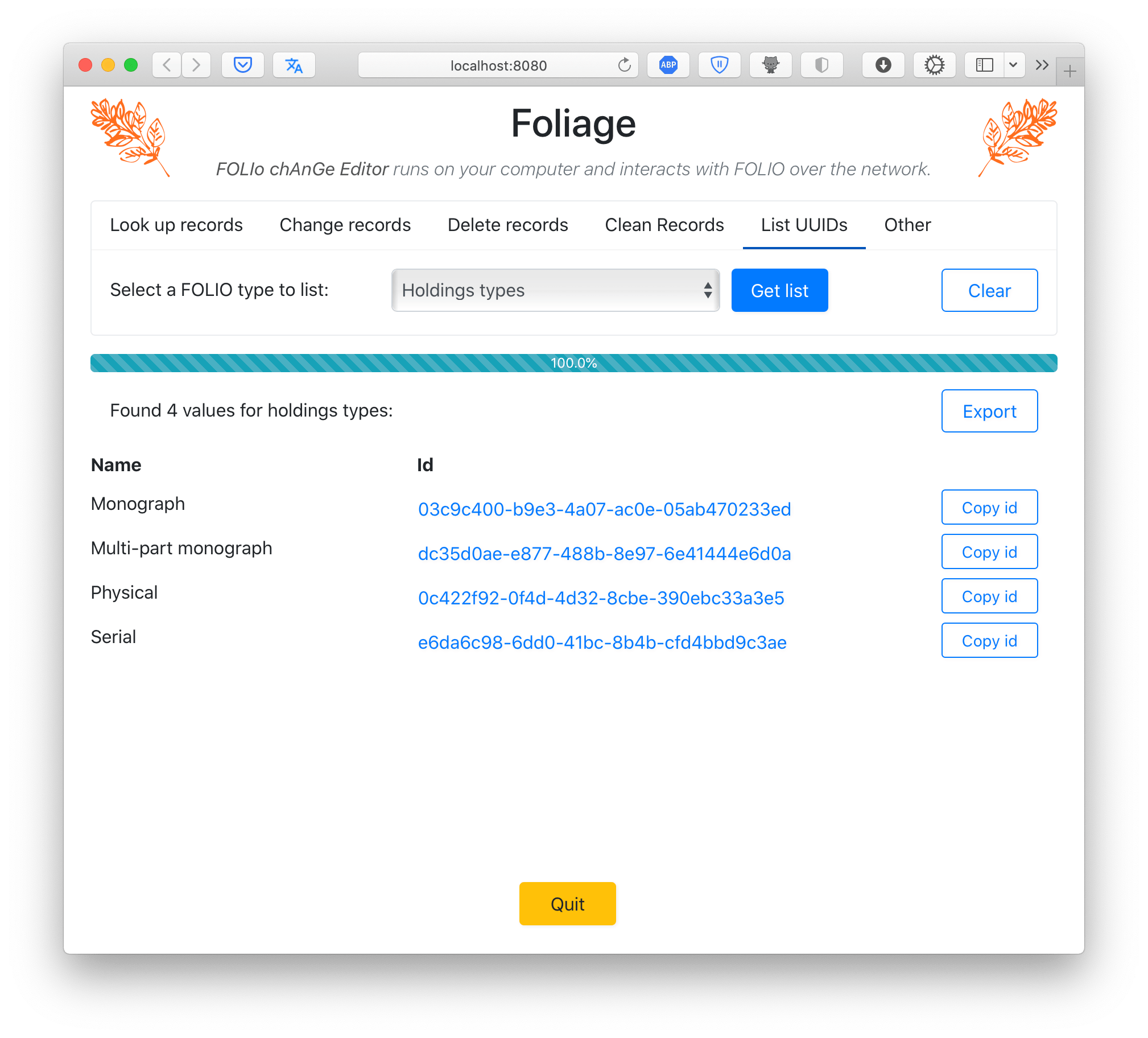 The Foliage user interface — Foliage