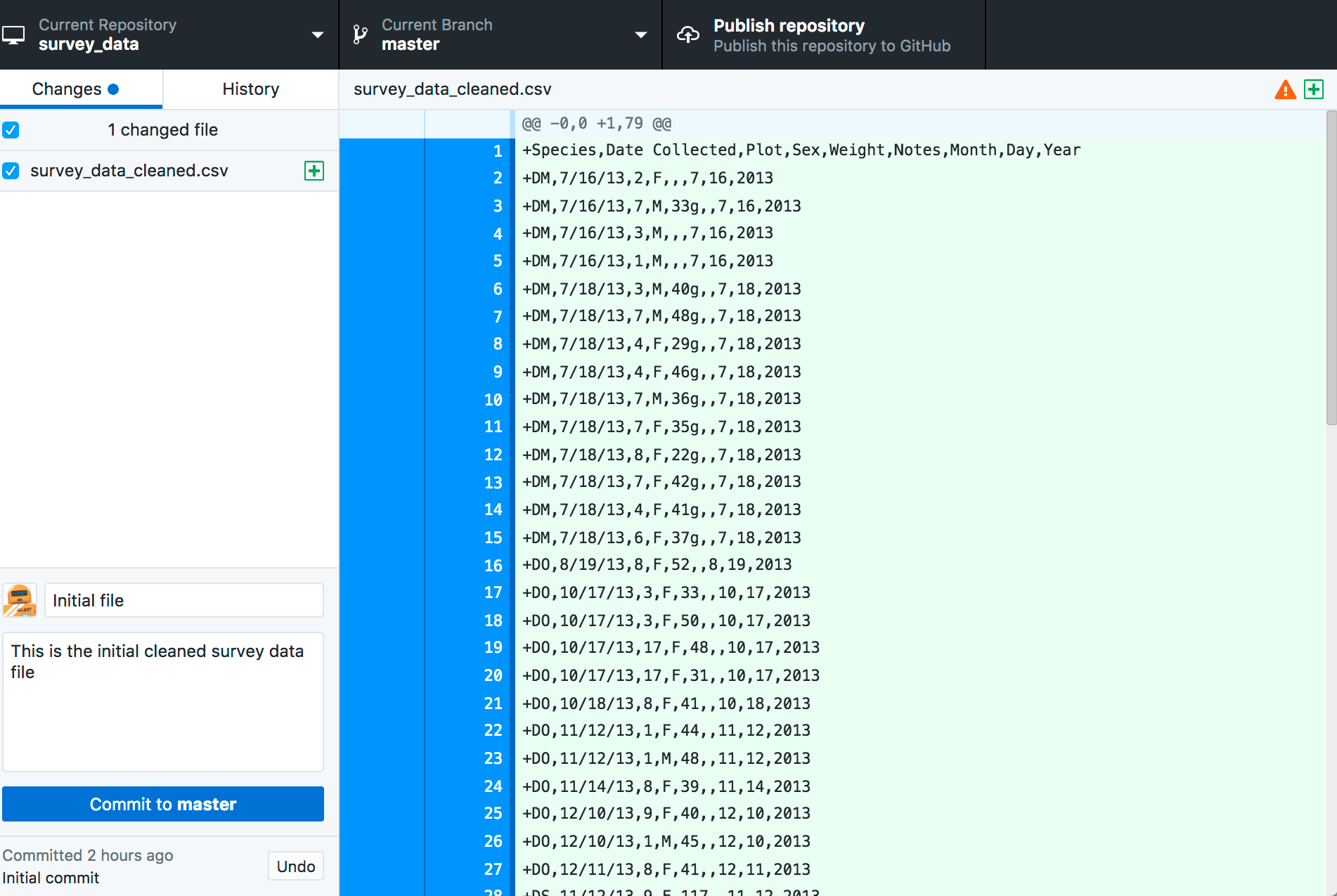 Version Control with Git Tracking Changes