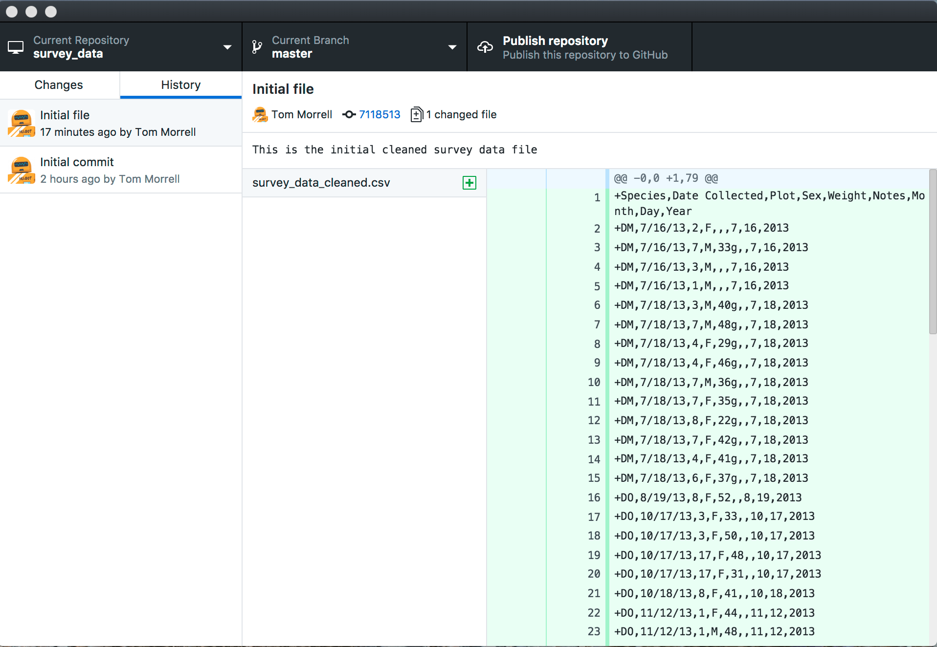 Version Control with Git Tracking Changes