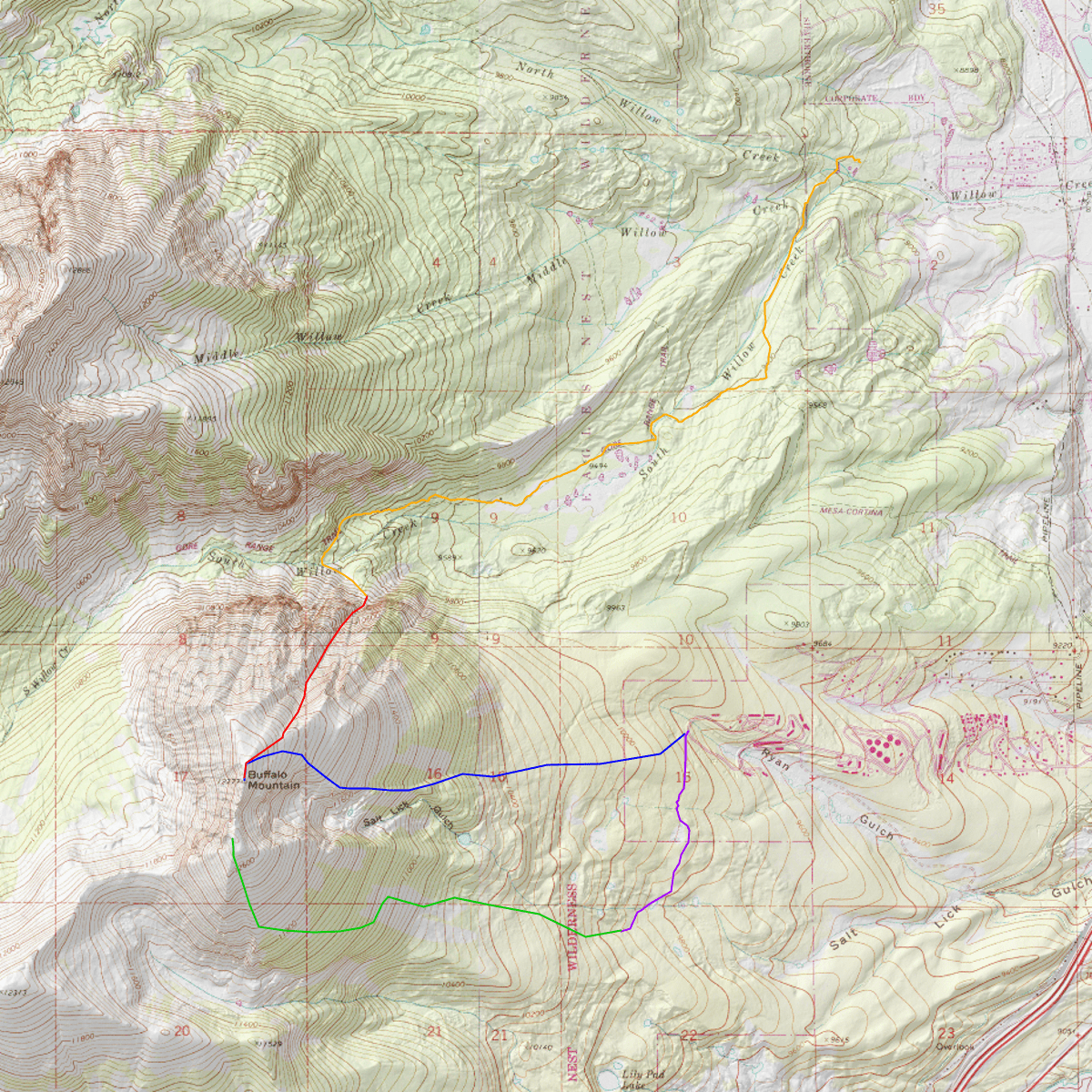 Buffalo Mountain Trail Map CO Buffalo Mtn CalTopo