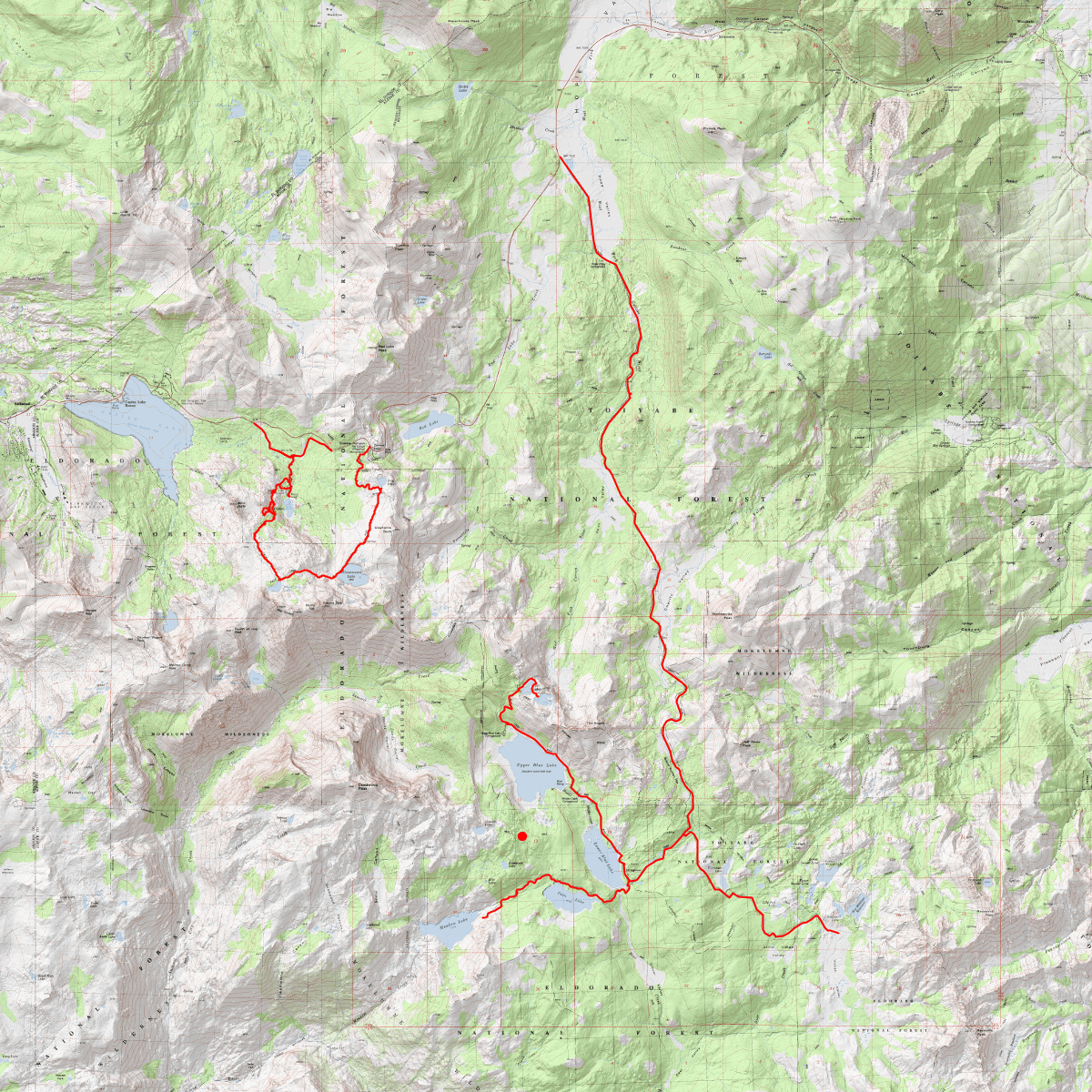 Blue Lake Elevation Map Blue Lakes Area