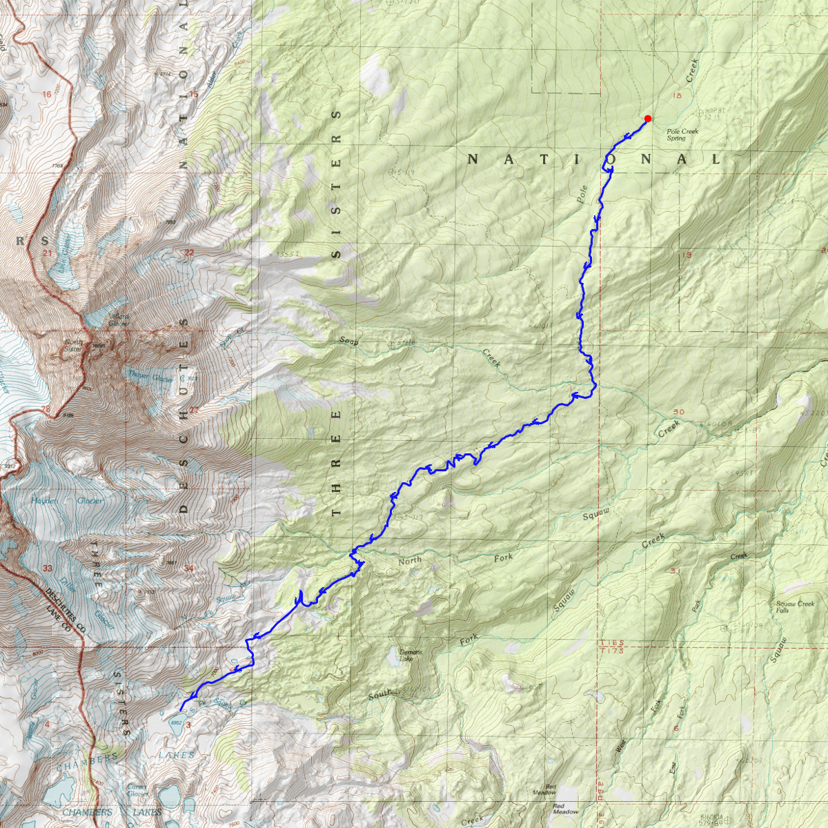 East Fork Bear River Camp Topo Map in Summit County, Utah