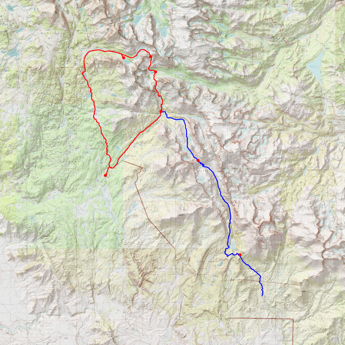 Cirque of the Towers CalTopo