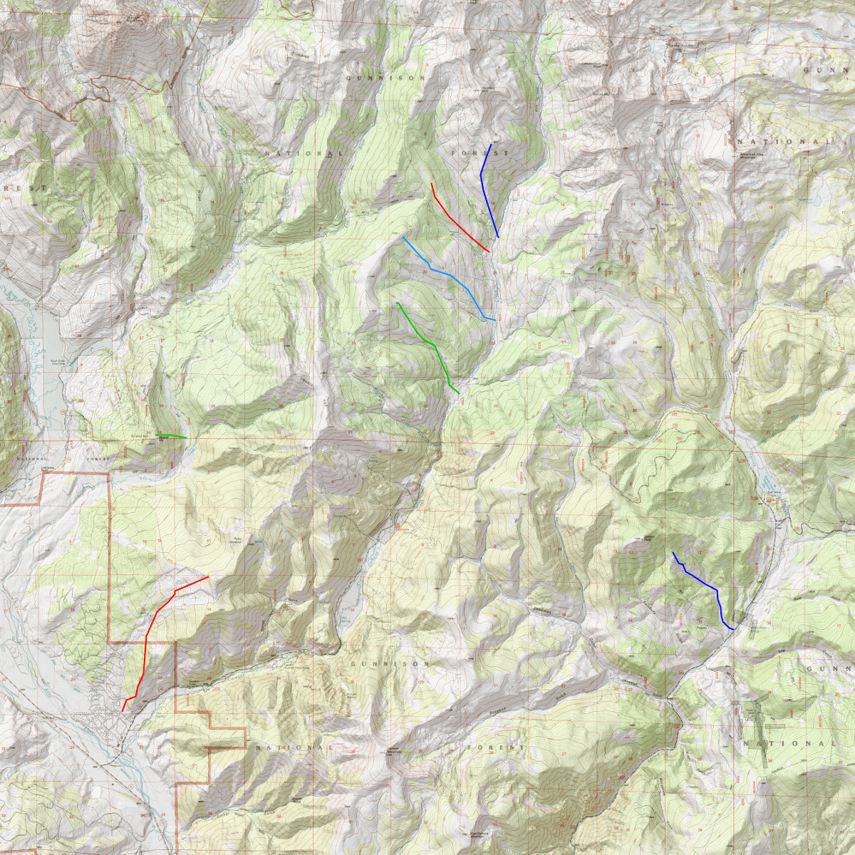 Cement Creek Colorado Map Cement Creek ski lines