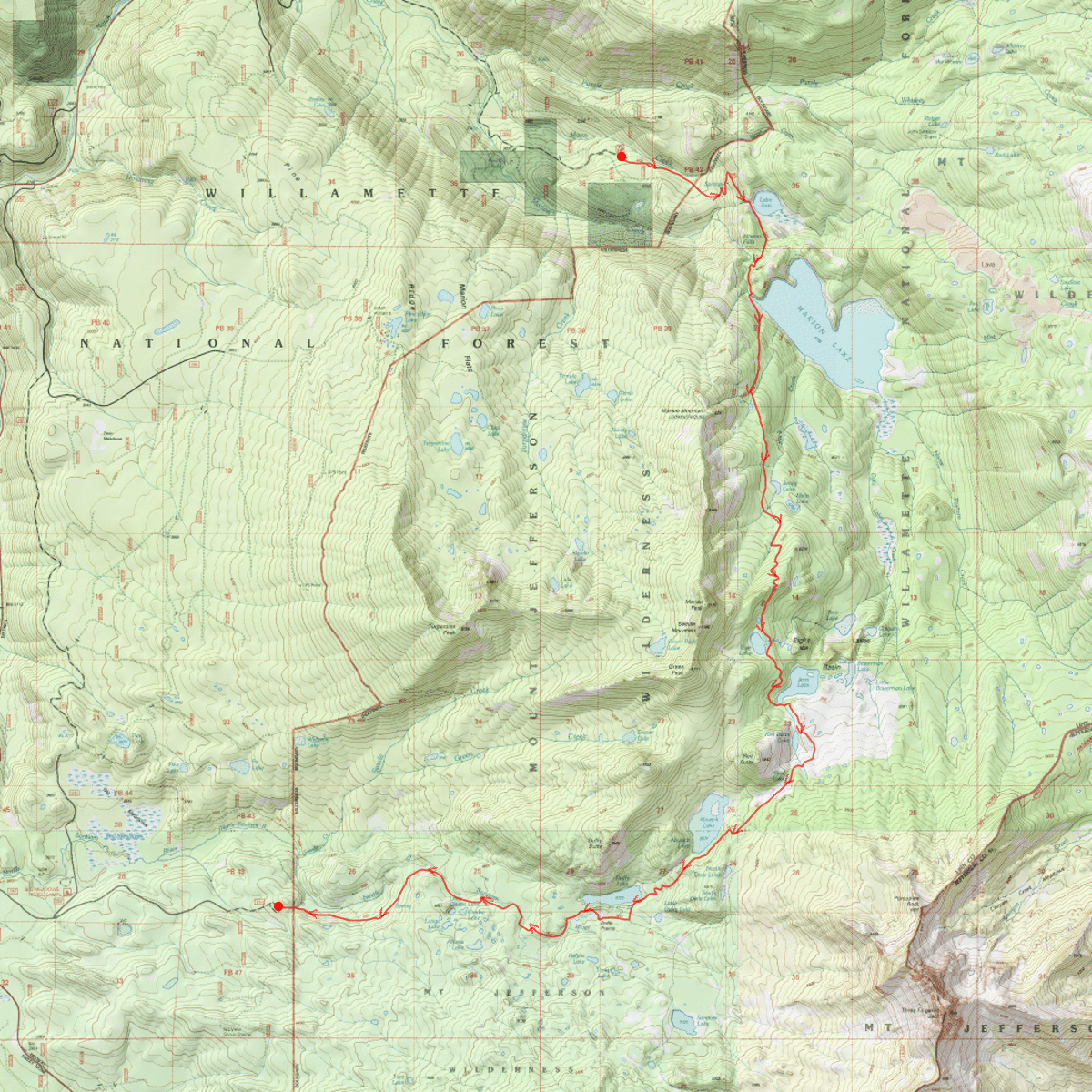Blue Lake Elevation Map Blue Lake Trail 3422