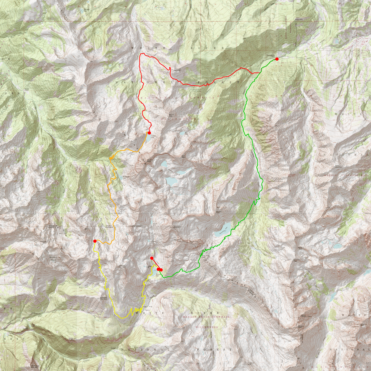 Capitol Creek Loop Colorado Map capitol creek 2