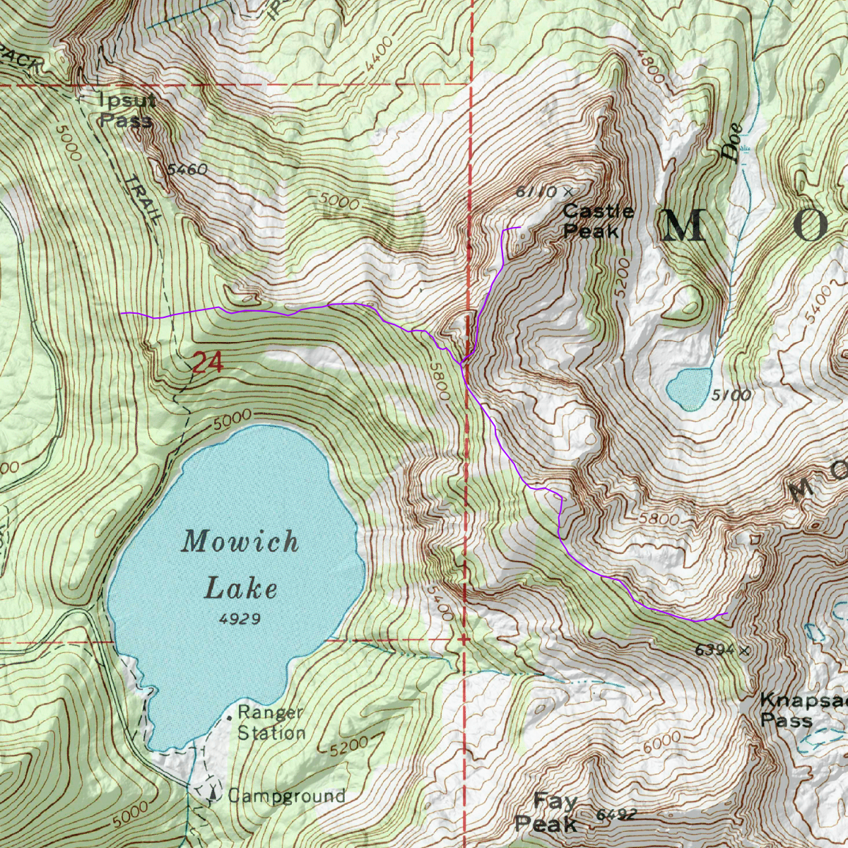 Castle Peak California Map Castle Peak
