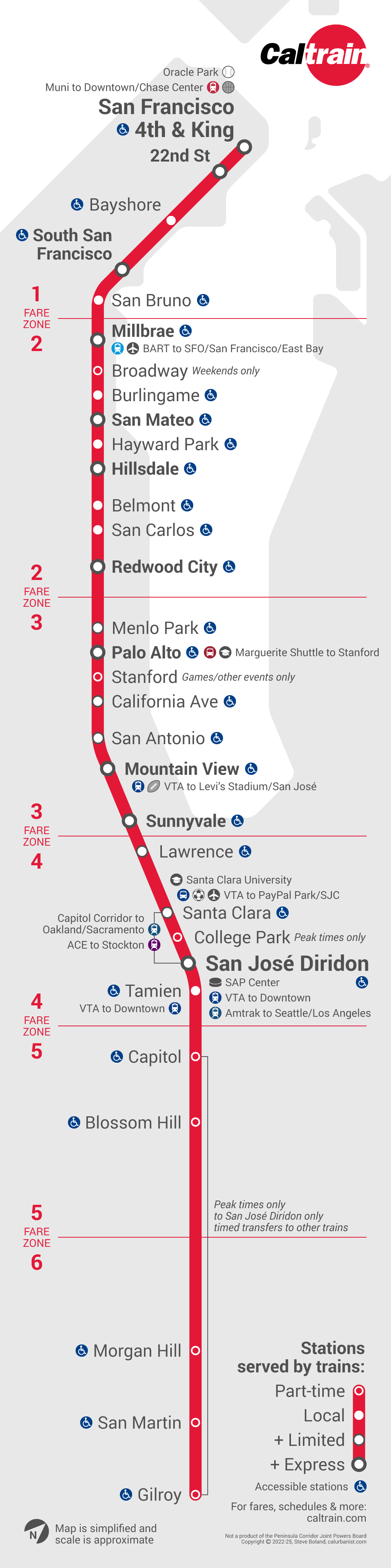 Caltrain Transit Maps by CalUrbanist