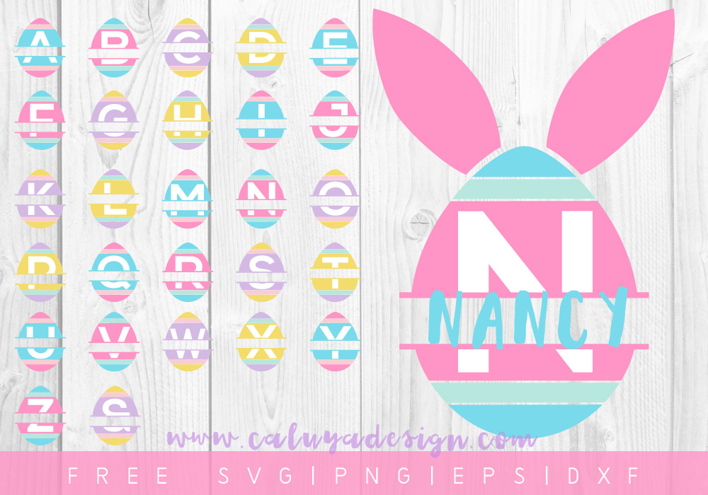 FREE Easter Egg Monogram SVG CALUYA DESIGN